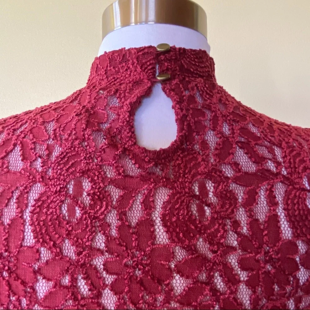 Free People Sweet Talker Lace Blouson Sleeve Top